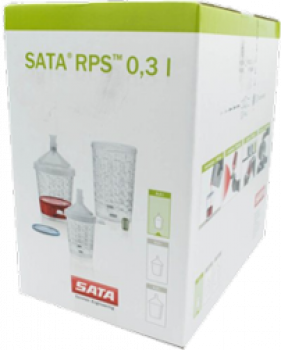 SATA RPS Einweg Kunststoff Becher 0,3 Liter, Flachsieb 125 µm