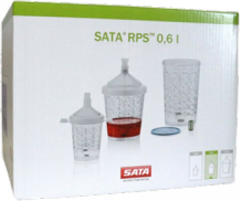 SATA RPS Einweg Kunststoff Becher 0,6 Liter, Flachsieb 125 µm