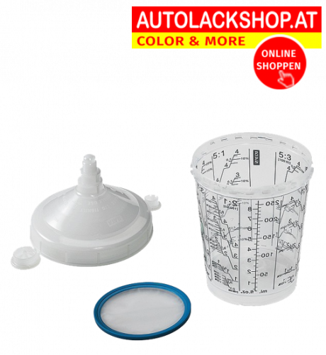 SATA RPS Einweg Kunststoff Becher 0,6 Liter, Flachsieb 125 µm